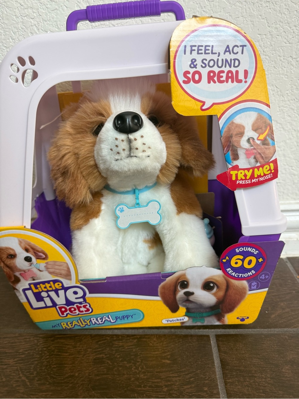 Little live pets Patches Plush Puppy - White & Brown
